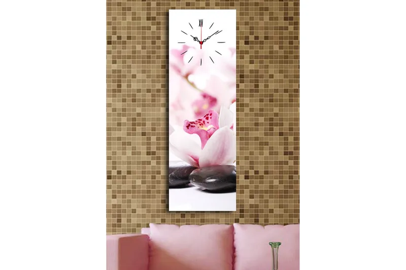 Dekorativ Canvasmålning med Klocka - Flerfärgad - Inredning - Väggdekor - Väggklocka & väggur