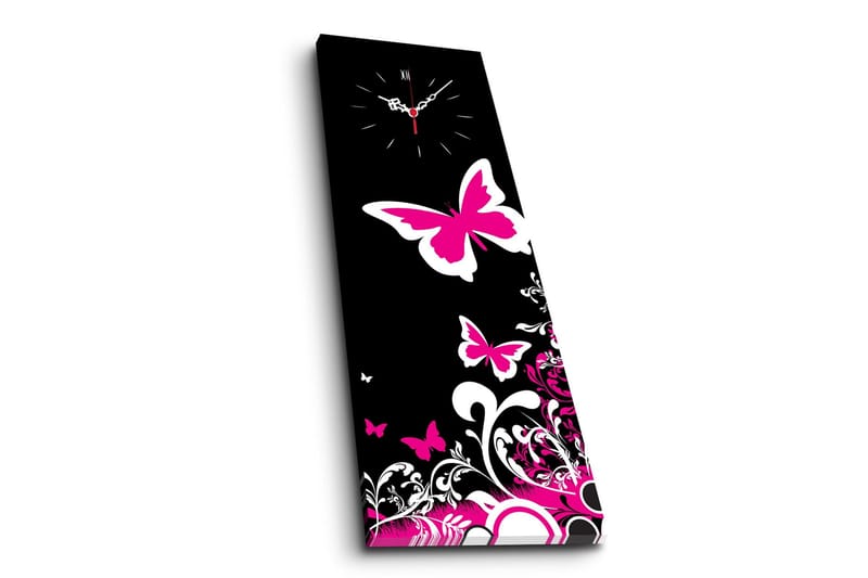 Dekorativ Canvasmålning med Klocka - Flerfärgad - Inredning - Väggdekor - Väggklocka & väggur