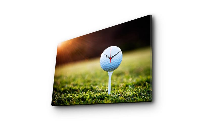 Dekorativ Canvasmålning med Klocka - Flerfärgad - Inredning - Väggdekor - Väggklocka & väggur