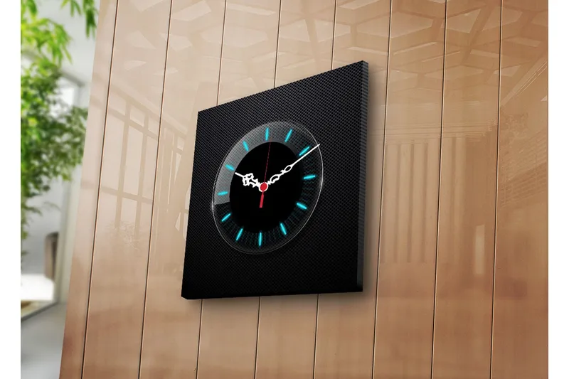 Dekorativ Canvasmålning med Klocka, Flerfärgad