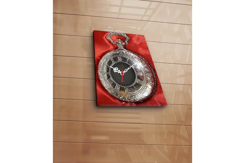 Dekorativ Canvasmålning med Klocka, Flerfärgad