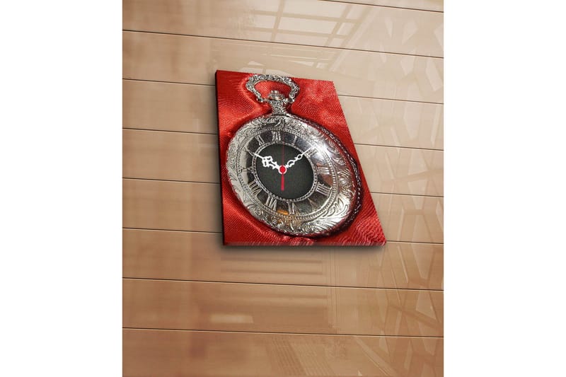 Dekorativ Canvasmålning med Klocka, Flerfärgad