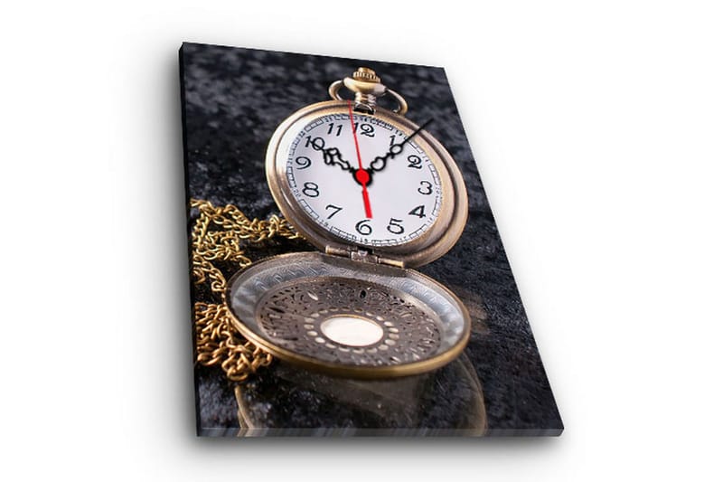 Dekorativ Canvasmålning med Klocka - Flerfärgad - Inredning - Väggdekor - Väggklocka & väggur