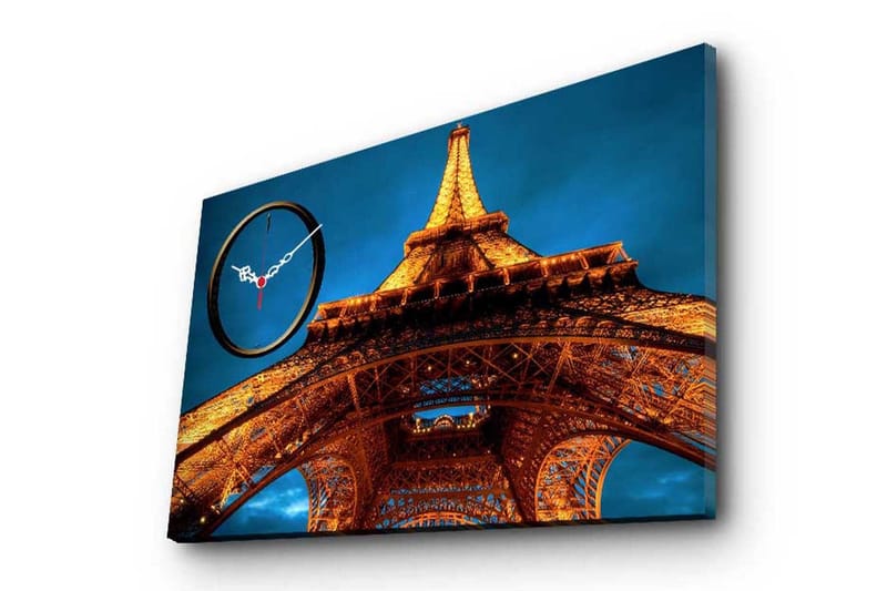 Dekorativ Canvasmålning med Klocka, Flerfärgad