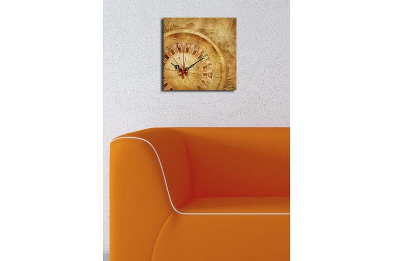 Dekorativ Canvasmålning med Klocka - Flerfärgad - Inredning - Väggdekor - Väggklocka & väggur