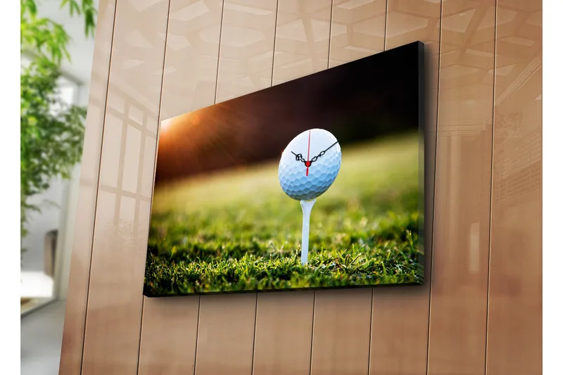 Dekorativ Canvasmålning med Klocka, Flerfärgad