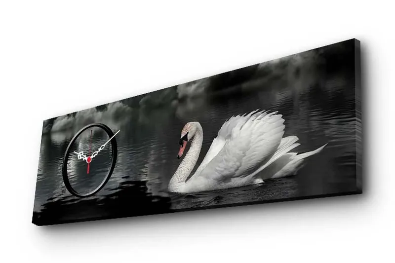 Dekorativ Canvasmålning med Klocka, Flerfärgad