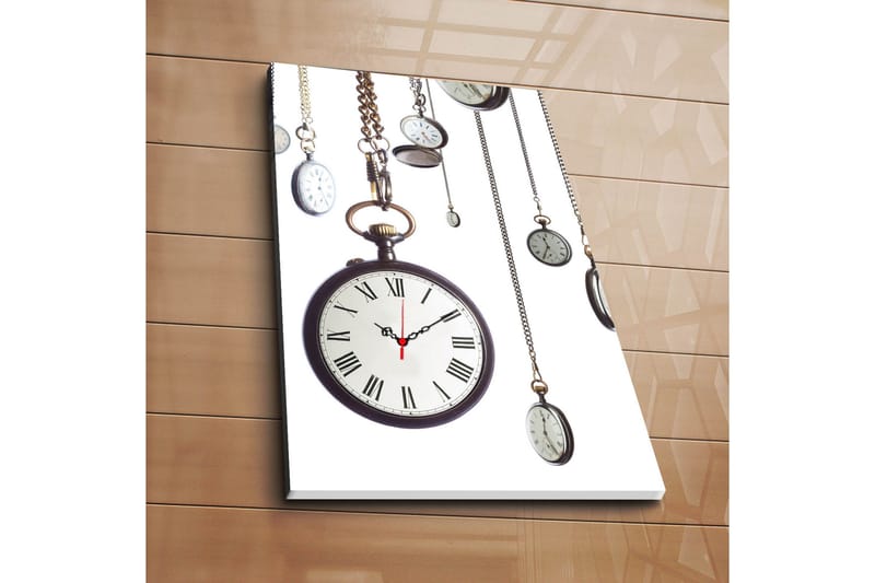 Dekorativ Canvasmålning med Klocka, Flerfärgad