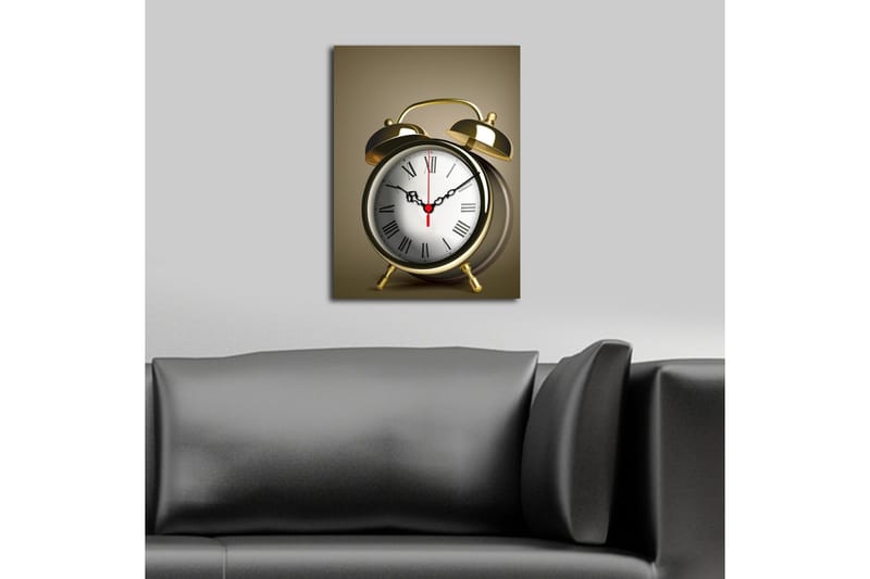 Dekorativ Canvasmålning med Klocka - Flerfärgad - Inredning - Väggdekor - Väggklocka & väggur