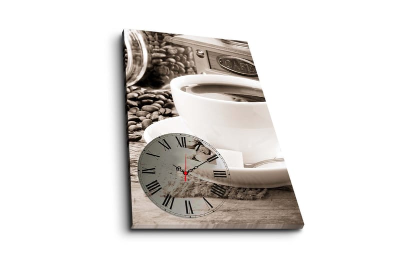 Dekorativ Canvasmålning med Klocka - Flerfärgad - Inredning - Väggdekor - Väggklocka & väggur