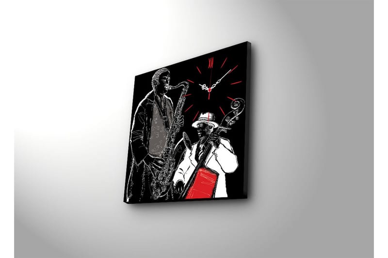 Dekorativ Canvasmålning med Klocka - Flerfärgad - Inredning - Väggdekor - Väggklocka & väggur