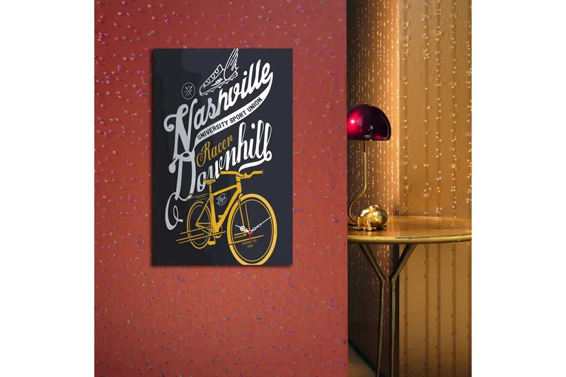 Dekorativ Canvasmålning med Klocka - Flerfärgad - Inredning - Väggdekor - Väggklocka & väggur