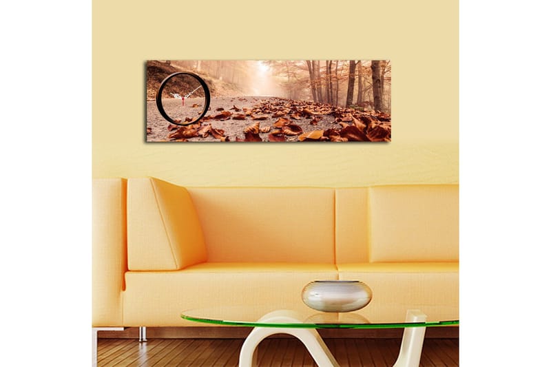 Dekorativ Canvasmålning med Klocka - Flerfärgad - Inredning - Väggdekor - Väggklocka & väggur