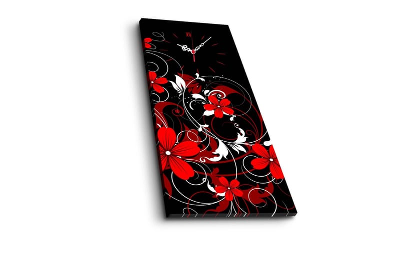 Dekorativ Canvasmålning med Klocka - Flerfärgad - Inredning - Väggdekor - Väggklocka & väggur