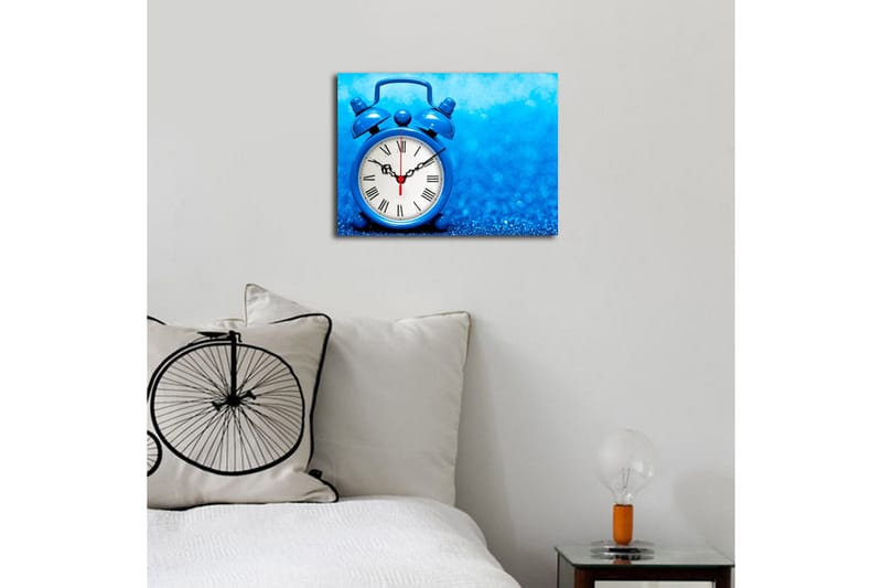 Dekorativ Canvasmålning med Klocka - Flerfärgad - Inredning - Väggdekor - Väggklocka & väggur