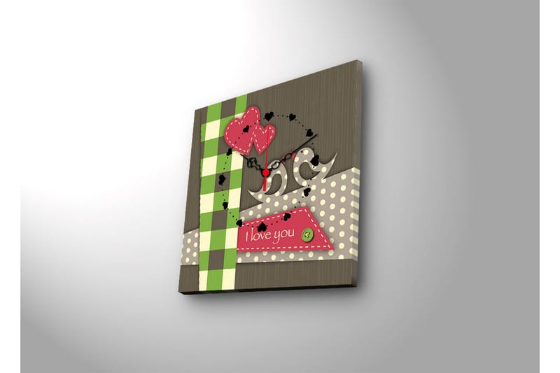 Dekorativ Canvasmålning med Klocka - Flerfärgad - Inredning - Väggdekor - Väggklocka & väggur