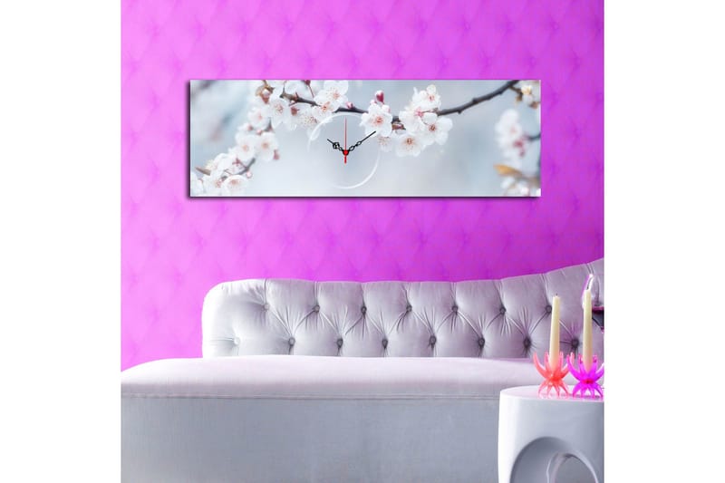 Dekorativ Canvasmålning med Klocka - Flerfärgad - Inredning - Väggdekor - Väggklocka & väggur