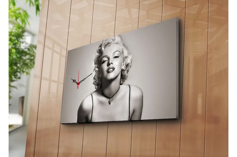 Dekorativ Canvasmålning med Klocka, Flerfärgad