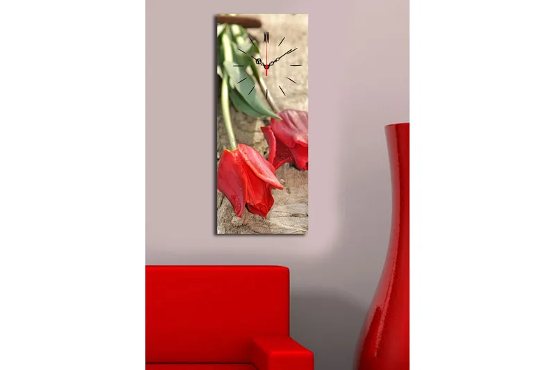 Dekorativ Canvasmålning med Klocka - Flerfärgad - Inredning - Väggdekor - Väggklocka & väggur