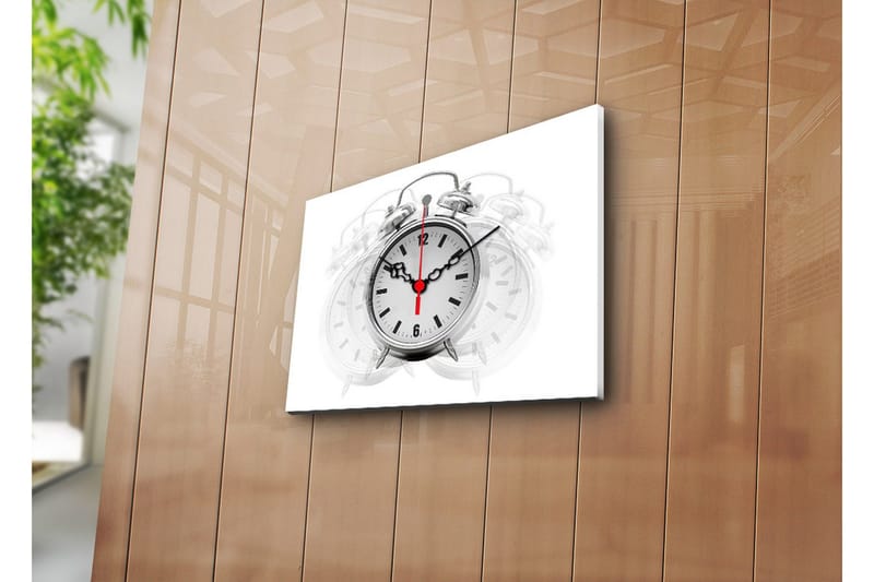 Dekorativ Canvasmålning med Klocka, Flerfärgad