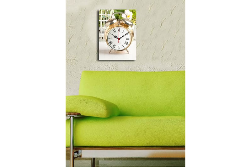 Dekorativ Canvasmålning med Klocka - Flerfärgad - Inredning - Väggdekor - Väggklocka & väggur