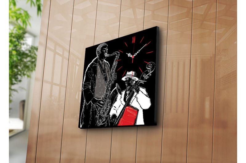 Dekorativ Canvasmålning med Klocka, Flerfärgad