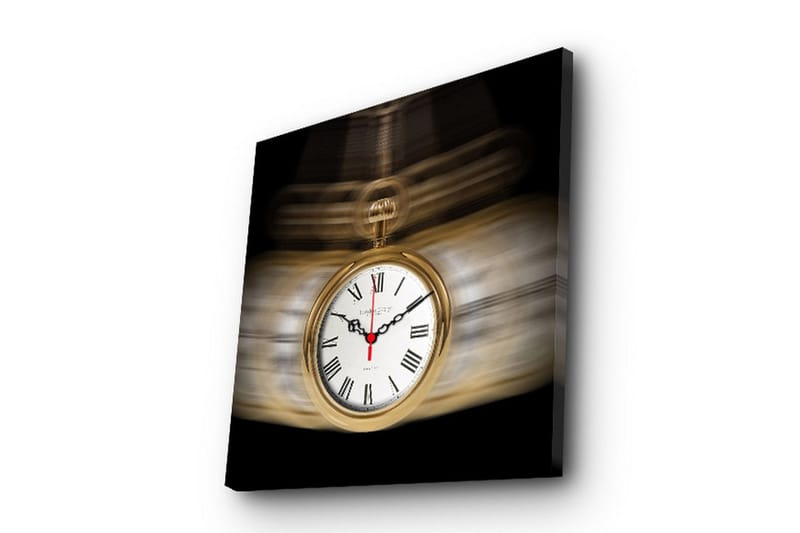 Dekorativ Canvasmålning med Klocka, Flerfärgad