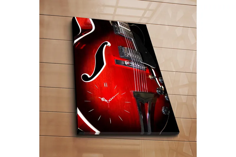 Dekorativ Canvasmålning med Klocka, Flerfärgad