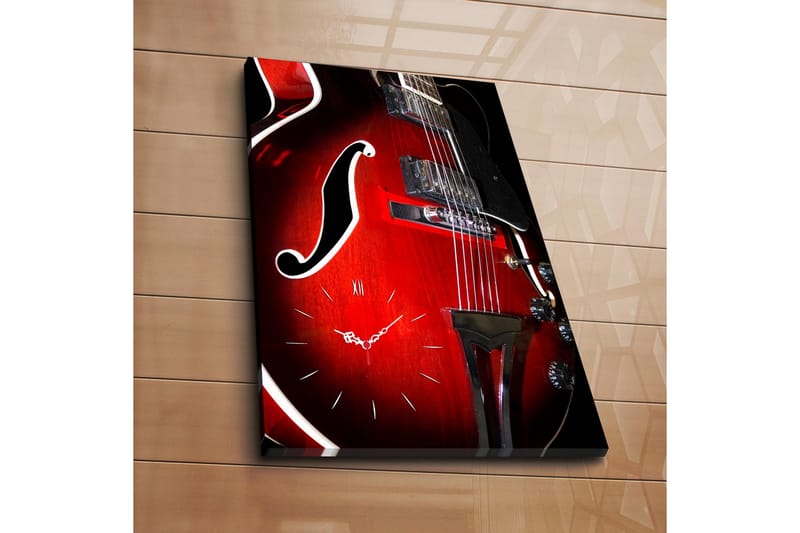 Dekorativ Canvasmålning med Klocka, Flerfärgad