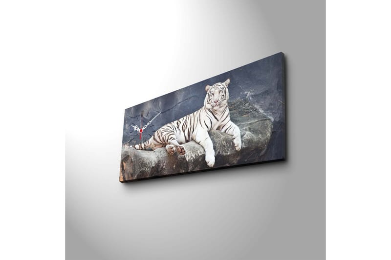 Dekorativ Canvasmålning med Klocka - Flerfärgad - Inredning - Väggdekor - Väggklocka & väggur