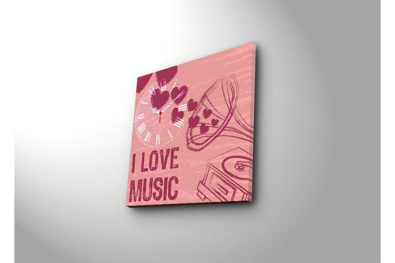 Dekorativ Canvasmålning med Klocka - Flerfärgad - Inredning - Väggdekor - Väggklocka & väggur