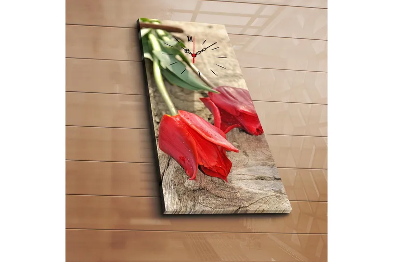 Dekorativ Canvasmålning med Klocka, Flerfärgad