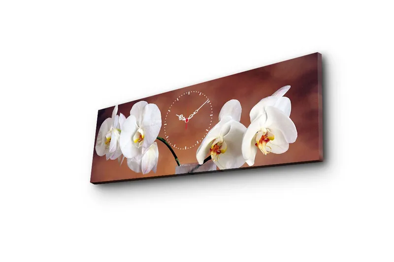 Dekorativ Canvasmålning med Klocka - Flerfärgad - Inredning - Väggdekor - Väggklocka & väggur