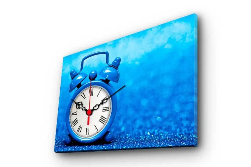Dekorativ Canvasmålning med Klocka, Flerfärgad