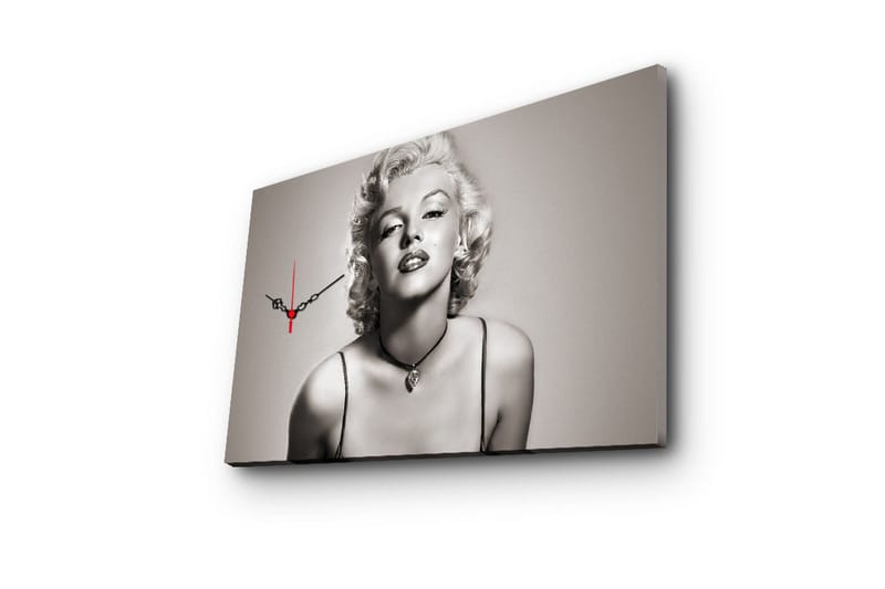 Dekorativ Canvasmålning med Klocka - Flerfärgad - Inredning - Väggdekor - Väggklocka & väggur