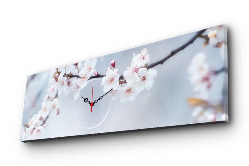 Dekorativ Canvasmålning med Klocka - Flerfärgad - Inredning - Väggdekor - Väggklocka & väggur