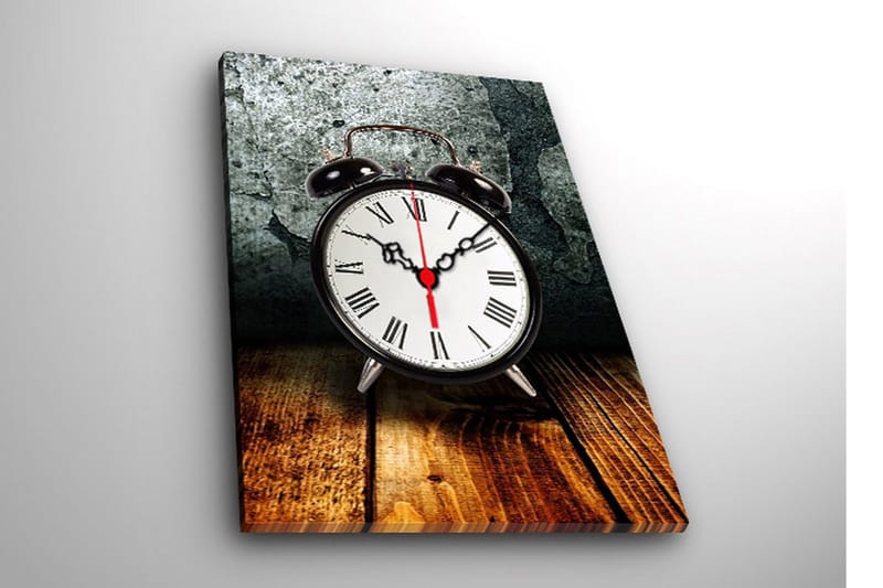 Dekorativ Canvasmålning med Klocka - Flerfärgad - Inredning - Väggdekor - Väggklocka & väggur