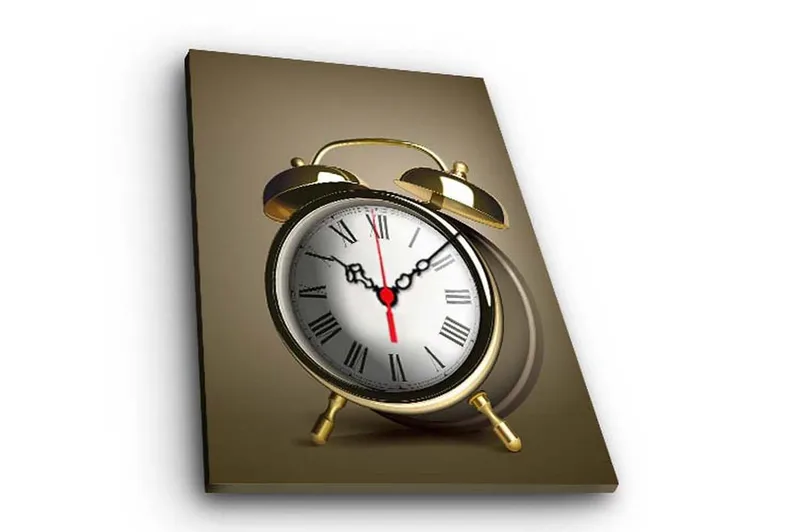 Dekorativ Canvasmålning med Klocka, Flerfärgad