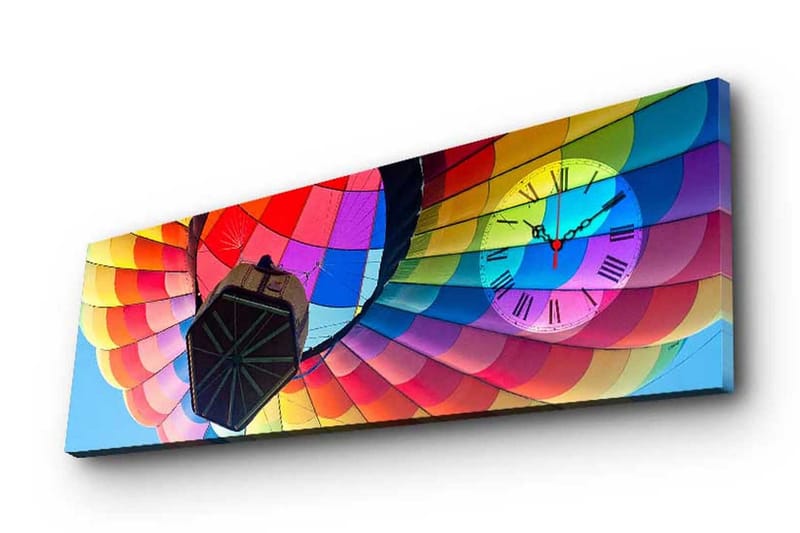 Dekorativ Canvasmålning med Klocka, Flerfärgad