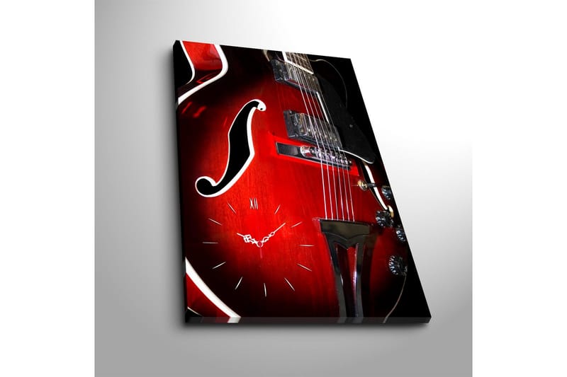 Dekorativ Canvasmålning med Klocka - Flerfärgad - Inredning - Väggdekor - Väggklocka & väggur