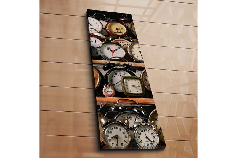 Dekorativ Canvasmålning med Klocka, Flerfärgad