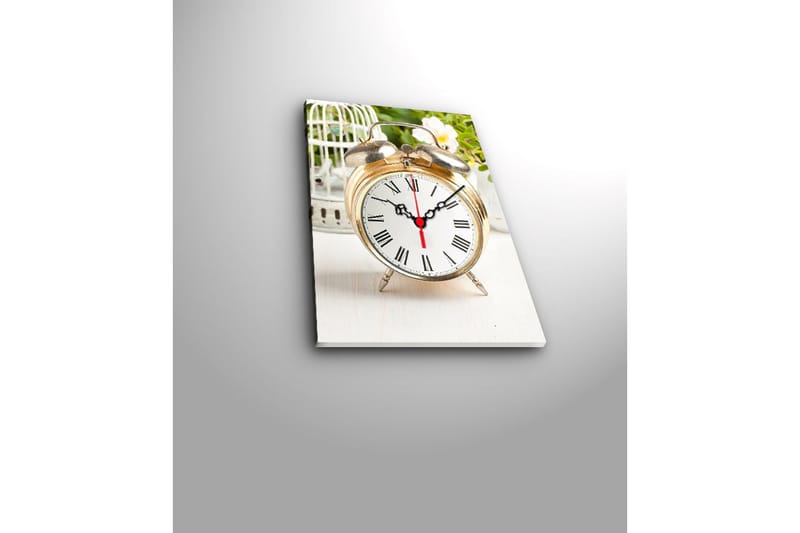Dekorativ Canvasmålning med Klocka - Flerfärgad - Inredning - Väggdekor - Väggklocka & väggur