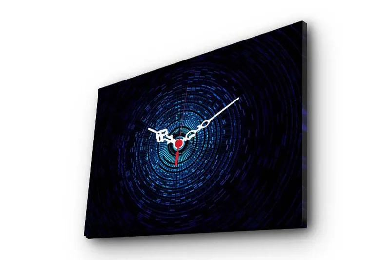 Dekorativ Canvasmålning med Klocka, Flerfärgad