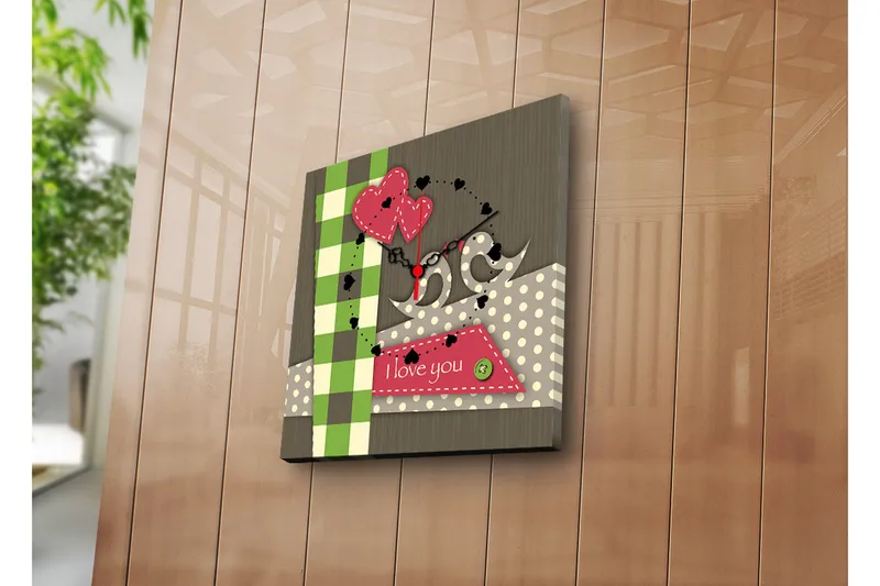 Dekorativ Canvasmålning med Klocka, Flerfärgad