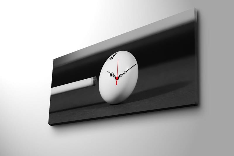 Dekorativ Canvasmålning med Klocka - Flerfärgad - Inredning - Väggdekor - Väggklocka & väggur