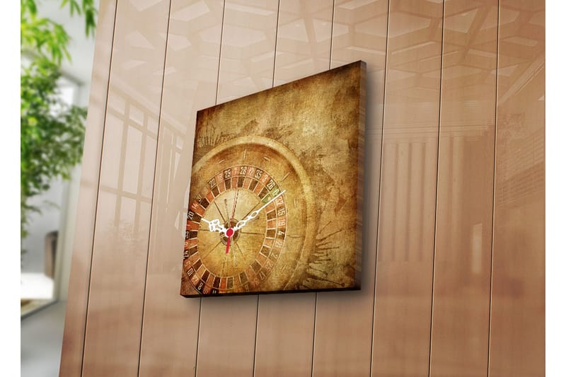 Dekorativ Canvasmålning med Klocka, Flerfärgad