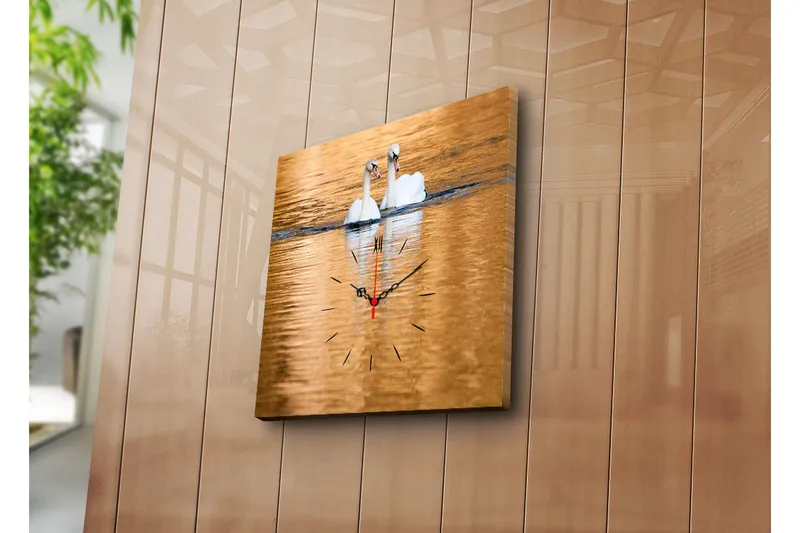 Dekorativ Canvasmålning med Klocka, Flerfärgad