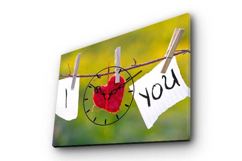 Dekorativ Canvasmålning med Klocka, Flerfärgad