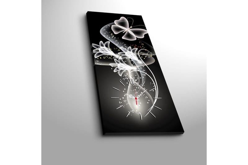 Dekorativ Canvasmålning med Klocka - Flerfärgad - Inredning - Väggdekor - Väggklocka & väggur