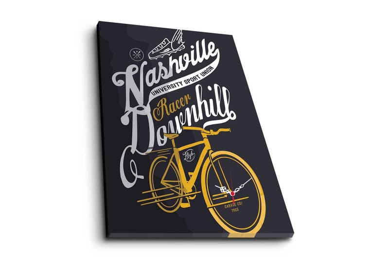 Dekorativ Canvasmålning med Klocka, Flerfärgad